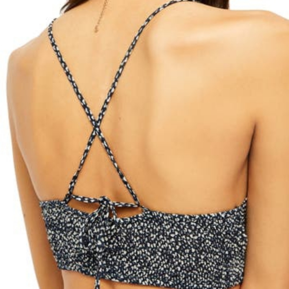 Free People Cassie Heart Printed Bralette Black - Picture 15 of 16